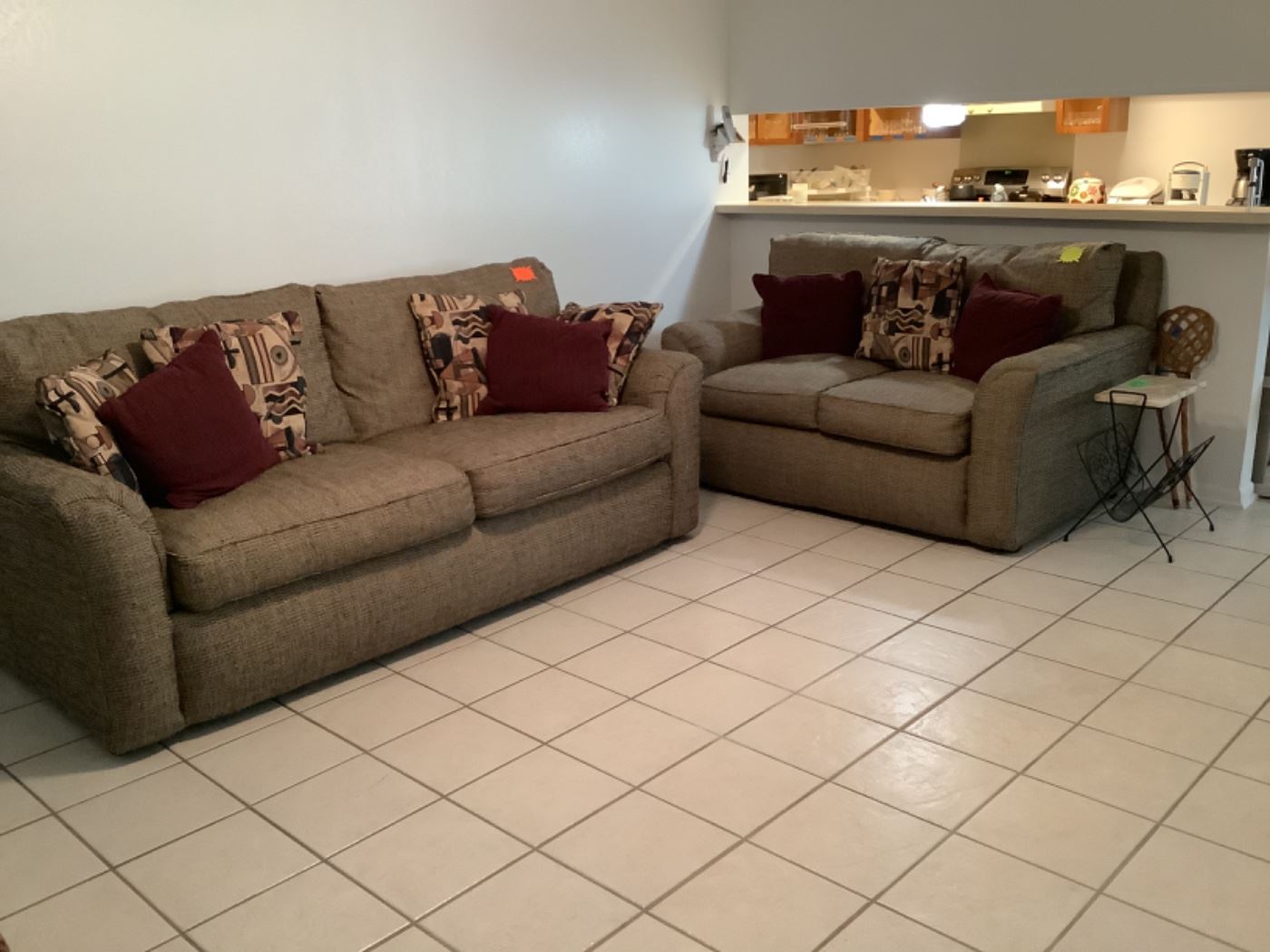 Sofa, loveseat and marble side table all still available