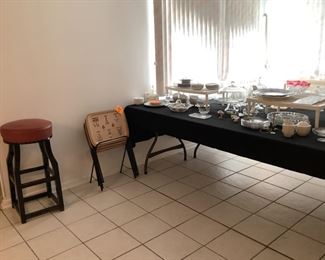 stool, tv trays and crystal still available