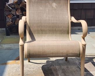 OUTDOOR PATIO SET WITH UMBRELLA AND SEATS BY SUNBRELLA