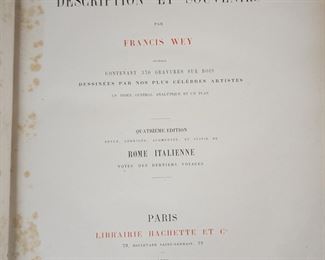ANTIQUE ROME ET SOUVENIRS BOOK BY FRANCIS WEY