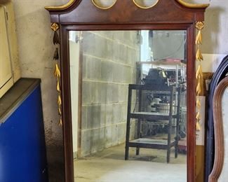 ANTIQUE BURLWOOD AND GOLD GILT MIRROR