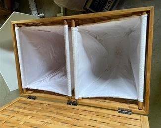 DUAL COMPARTMENT BAMBOO HAMPER