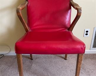 RED MCM BIEDERMEIER CEDAR ARMCHAIR