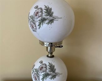 VINTAGE MILK GLASS OIL LAMP