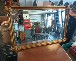 large beveled glass ornate mirror