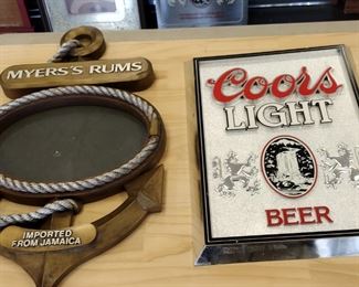 vintage rum and beer signs