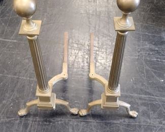 Large vintage brass fire sides