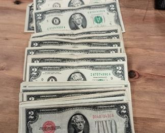 Red seal $2 bills and others