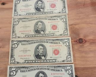 red seal five dollar bills