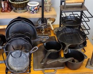 Cast iron pots and pans