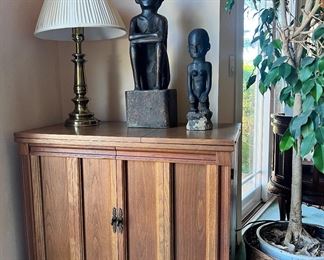 African Asian carved figures - large is "The Guardian, smaller is a fertility figure