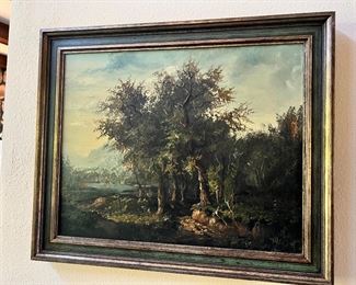 unsigned Antique painting - trees