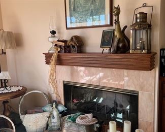 Large brass cat English Brass Carriage Lamp