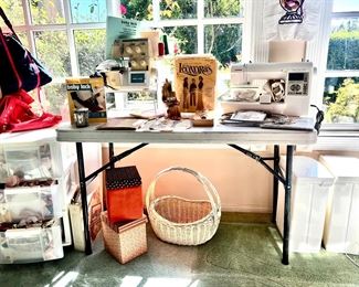 Sewing patterns, knitting supplies, yarn