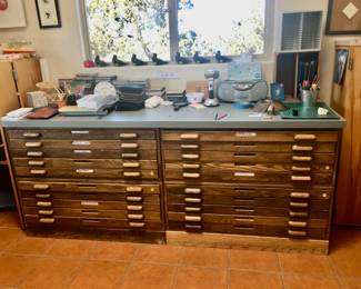 Oak artist print flat files