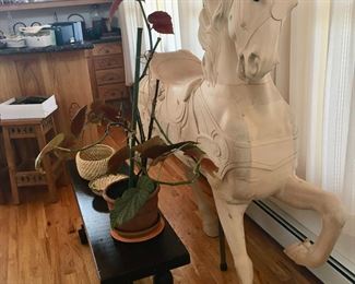 Carousel Horse & handmade bench