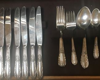 Amston sterling flatware for six, Arcadia pattern