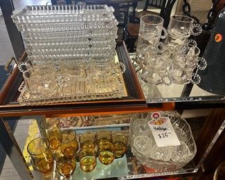 crystal 30 piece tea cup and platter for party $50 price firm 