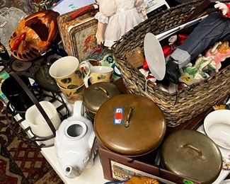 tables with miscellaneous items all 75% off  