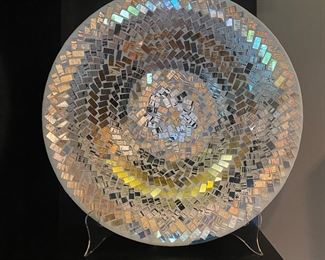 Z Gallerie Glass Mosaic Bowl 18.75 with Easel