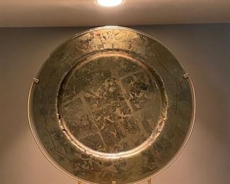 24" Round Gold Plate Sculpture