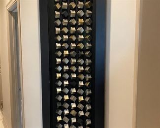 Silver & Gold Modern Cube Framed Wall Art                                 23.5 W x 63" H x 2.75 D                                                                              3 Dimensional
