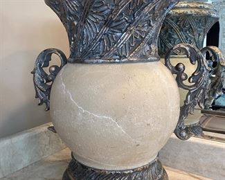 Decorative Tabletop Urns (2)                                                                    16" Round x 25" H                  