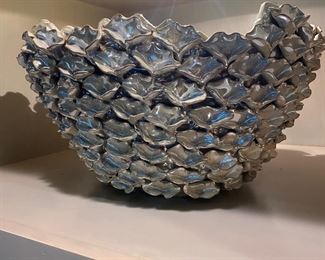 (2) Z Gallerie Abalone Ceramic Bowls                                                  16"D x 8.5"H