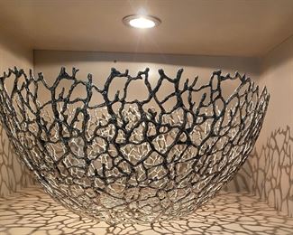 (4) Ethan Allen Round Coral Bowls Made of Cast Brass     20"Diameter  x 8"H