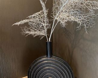 Z Gallerie Black Vase with Silver Branches                                   23.5 H x 19"W