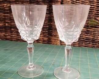IR9051 Two Cherbourg Unit no. 2 French Lead Crystal Wine Glass by W.M. Dalton