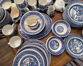 blue willow blue and white dishes