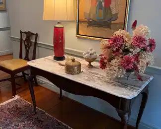 Kittinger mahogany marble top table