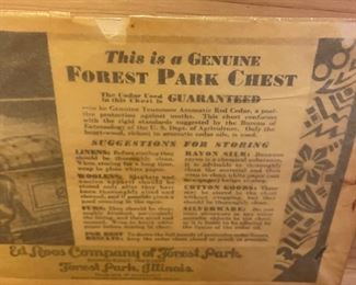 Forrest Park cedar chest 