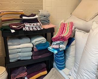 Towels, pillows some gently used and others new 