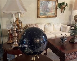 Blue lapis globes both large & small