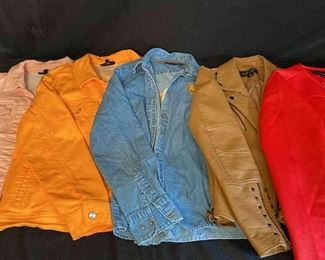 Assorted Womens Jackets Size Large  Faux Leather, Denim Jackets 