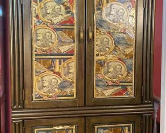 Civil War Wallpapered Green Armoire 