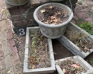 Concrete Planters 3 Round 2 Rectangle 1 Square 