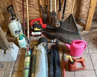 Lawn Maintenance Essentials Craftsman Gas Blower  Lopping Shears  Rake  Landscape Fabric  Sprayers And More 