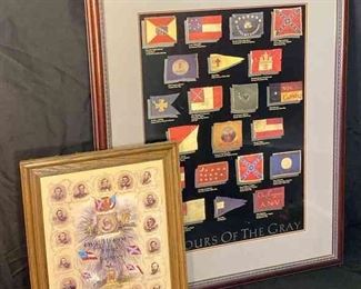 Set Of Civil War Framed Pictures 