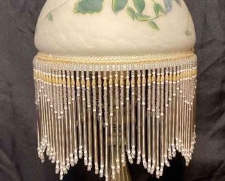 Tiffany Style Purple Floral Beaded Hanging Lamp 