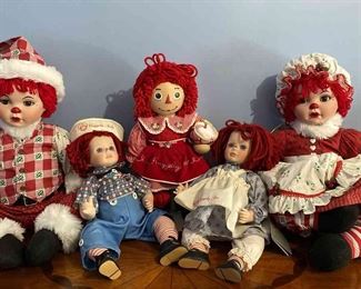 Vintage Porcelain Raggedy Ann Raggedy Andy Dolls  Print 