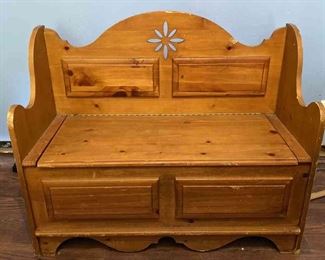 Vintage Wooden Chest Bench 