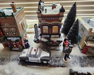 Frost And Sons 5 & Dime Original Snow Village Dept 56 - 2000 & “On The Beat Police Car with Policeman Figure