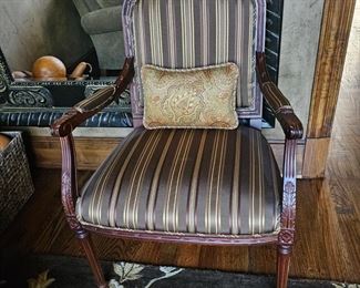 Ethan Allen Mahogany Frame French Style Arm Chair