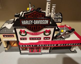 Retired Dept 56 Snow Village Harley Davidson Manufacturing Shop
