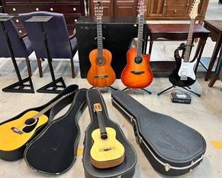 Electric and acoustic guitars