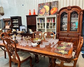table & chairs, crystal and misc 