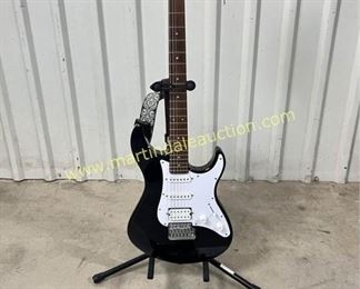 Yamaha pacifica electric guitar with stand and soft case, upgraded bridge and tuners
